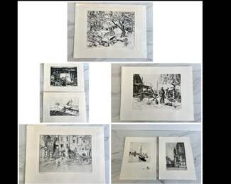 Lot 4414 Lionel Barrymore and Samuel Chamberlain Etchings Art
