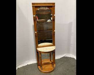 Lot 3045 Vintage Hall Tree w Mirror