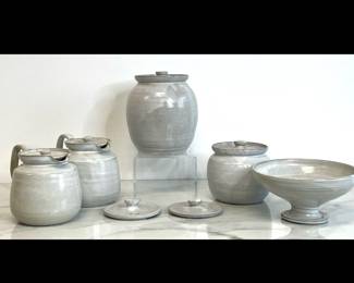 Lot 4302 Seagrove Virginia Shelton Studio Pottery Lidded Jars More