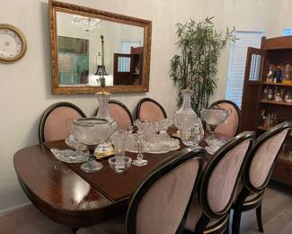 Dining table with great vintage glass