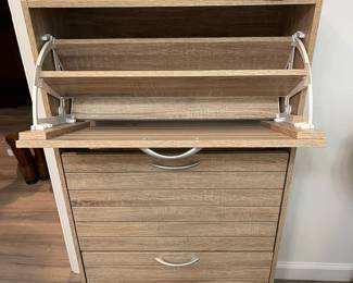 The inside of the shoe storage