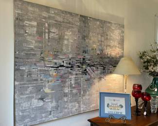 Large art piece in the entrance hall