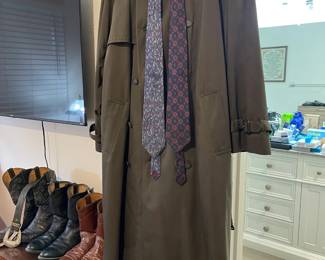 London Fog full length rain coat, London Fog ties