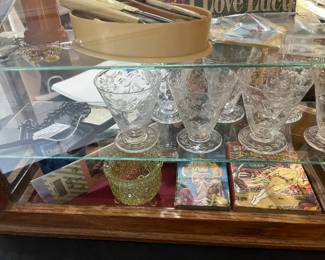 Vintage glass, books