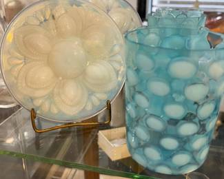 Beautiful New England 1800's opalescent curtain tie backs