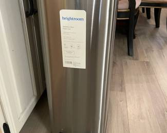 Bright room stainless steel trash bin