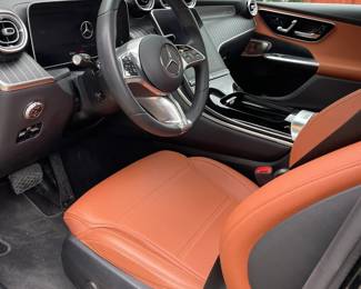 Tan and black leather interior