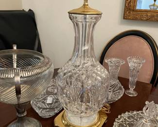 Beautiful Waterford table lamp, we have two of these lamps