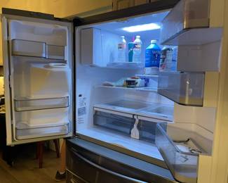 Inside the top section of the fridge