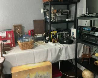 Large Nativity set, clocks