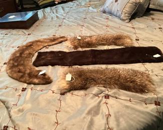 Mink collars, one faux