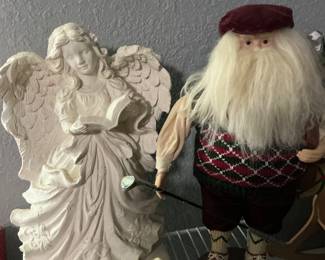 Golfing Santa, Ceramic Angel