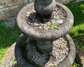 3 tier fountain, top 2 hold water, bottom for planting
