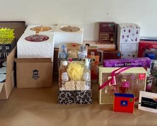 Bath and body sets, candles, toiletries (new in box!)