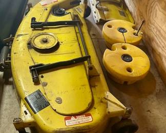 Mowing deck, tire weights and snow blade for John Deere 318