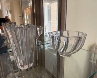 Orrefors Crystal Vase & Bowl