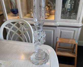 Baccarat Crystal Dauphine Hurricane Lamps (Pair)