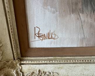 Framed Original on Canvas of Floral Still Life Signed Reynolds (46"W x 37"H)