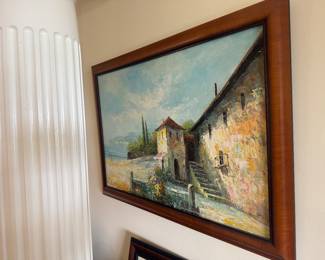 Framed Oil on Canvas Landscape Signed Rossini (41"W x 28"H)