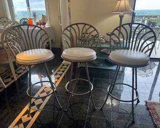 Shaver-Howard Swivel Bar Height Barstools (3 Total)