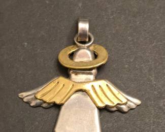 Sterling Silver Angel Pendant Mexico