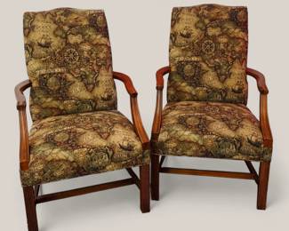 Fairfield Old World Map Armchair Qty 2