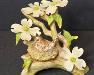 Cybis Wood Wren with Dogwood Figurine