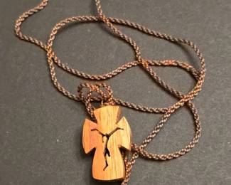 Olive Wood Cross Necklace