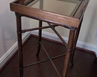 Small Tray Faux Bamboo Drinks Table