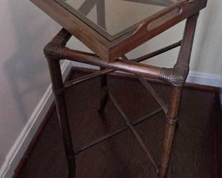 Small Tray Faux Bamboo Drinks Table