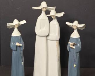 Lladro "Prayerful Moment" and "Nuns" Figurines