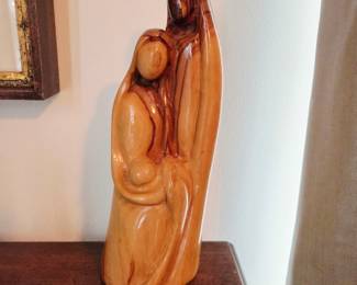 Hand Carved Olive Wood "Holy Family" Sculpture