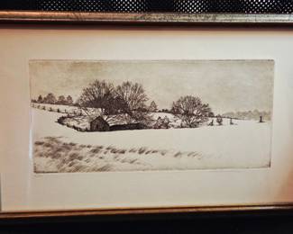 Harold E Little " Springhouse" signed and Limited Edition Etching