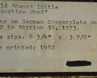 Harold E Little " The Auction Shed" signed and Limited Edition