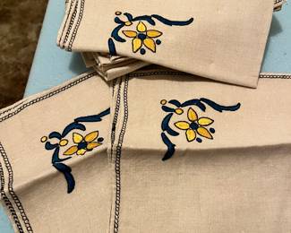 Vintage embroidery linens
