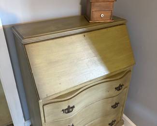 Secretary desk, coffee grinder 