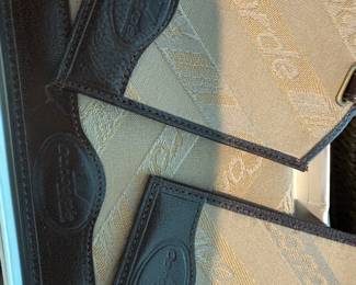Concorde brown leather luggage tags and passport holder