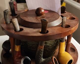 Vintage Wood Pipe Rack