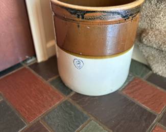 . . . old stoneware 6-gallon crock