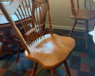 . . . pair of oak bar stools