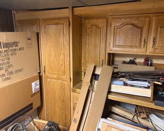 This is the start of an oak wall storage unit -- excellent find that is removeable for your use!