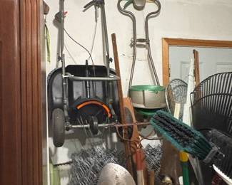 . . . two spreaders and yard tools