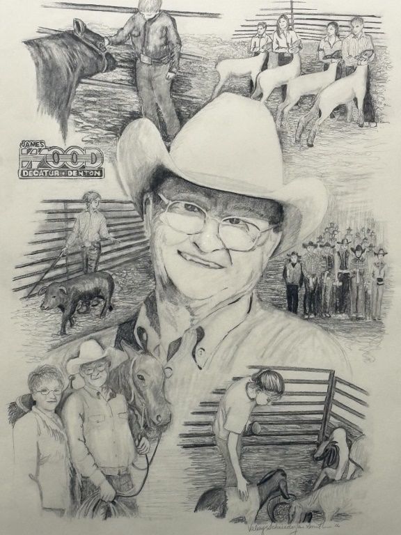 Framed Rustic James Wood "The Youth Fair" Sketch