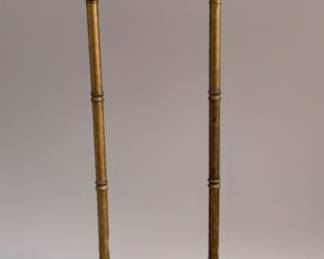 Pair 70in Tuscan Style Bronze-Tone Torchiere Lamps