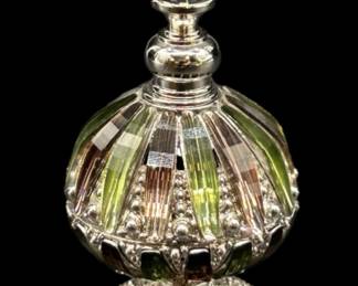intage Filigreed & Bejeweled Perfume Bottle w/ Stopper