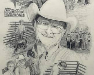 Framed Rustic James Wood "The Youth Fair" Sketch