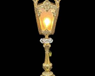 Ornate Vintage Art Nouveau Gilt Gold Lamp