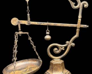 Antique French Brass Balance Scale