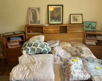 Linens w/queen size headboard