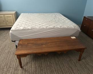 King mattress & frame. Also coffee table.